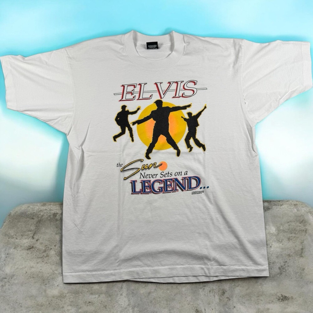 Vintage 1987 Elvis Presley T Shirt XL Screen Stars Best Sun Legend USA
